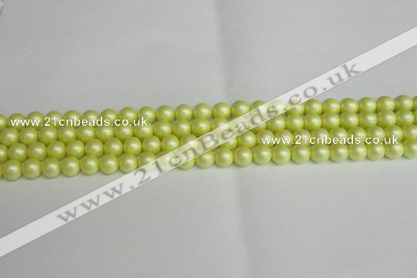 CSB1385 15.5 inches 4mm matte round shell pearl beads wholesale