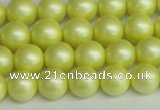 CSB1386 15.5 inches 6mm matte round shell pearl beads wholesale