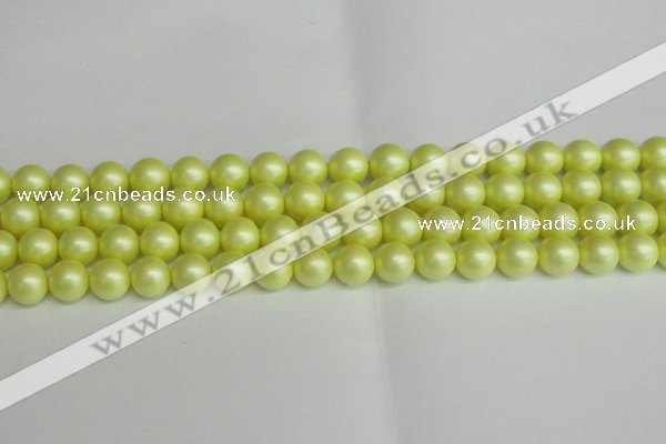 CSB1388 15.5 inches 10mm matte round shell pearl beads wholesale