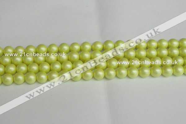 CSB1388 15.5 inches 10mm matte round shell pearl beads wholesale