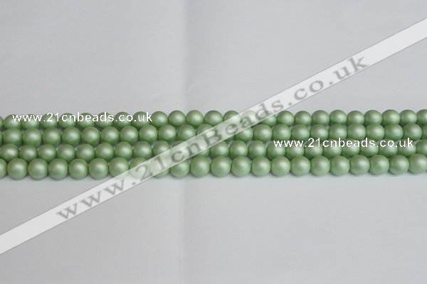 CSB1390 15.5 inches 4mm matte round shell pearl beads wholesale