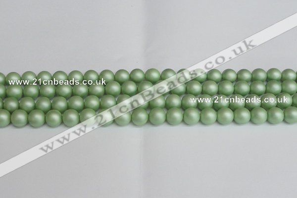 CSB1392 15.5 inches 8mm matte round shell pearl beads wholesale