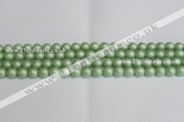 CSB1392 15.5 inches 8mm matte round shell pearl beads wholesale