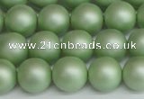 CSB1393 15.5 inches 10mm matte round shell pearl beads wholesale