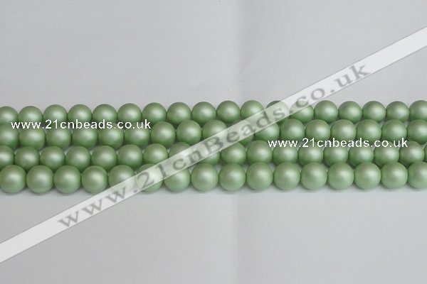 CSB1393 15.5 inches 10mm matte round shell pearl beads wholesale