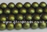 CSB1396 15.5 inches 6mm matte round shell pearl beads wholesale