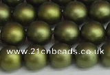 CSB1399 15.5 inches 12mm matte round shell pearl beads wholesale