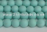 CSB1400 15.5 inches 4mm matte round shell pearl beads wholesale