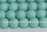 CSB1402 15.5 inches 8mm matte round shell pearl beads wholesale