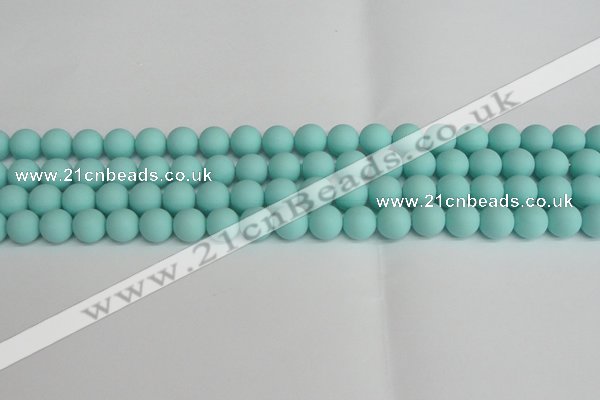 CSB1402 15.5 inches 8mm matte round shell pearl beads wholesale