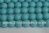 CSB1405 15.5 inches 4mm matte round shell pearl beads wholesale