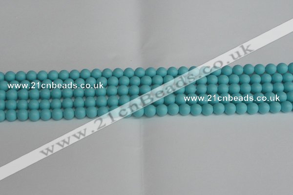 CSB1405 15.5 inches 4mm matte round shell pearl beads wholesale