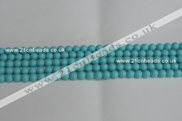 CSB1406 15.5 inches 6mm matte round shell pearl beads wholesale