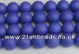 CSB1410 15.5 inches 4mm matte round shell pearl beads wholesale