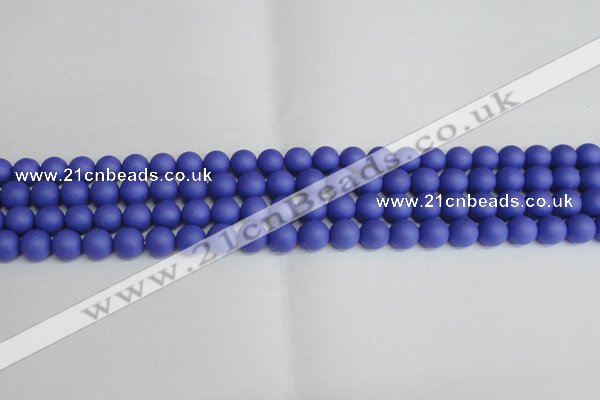 CSB1411 15.5 inches 6mm matte round shell pearl beads wholesale