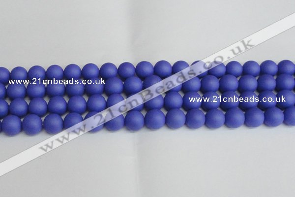 CSB1414 15.5 inches 12mm matte round shell pearl beads wholesale