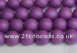 CSB1415 15.5 inches 4mm matte round shell pearl beads wholesale