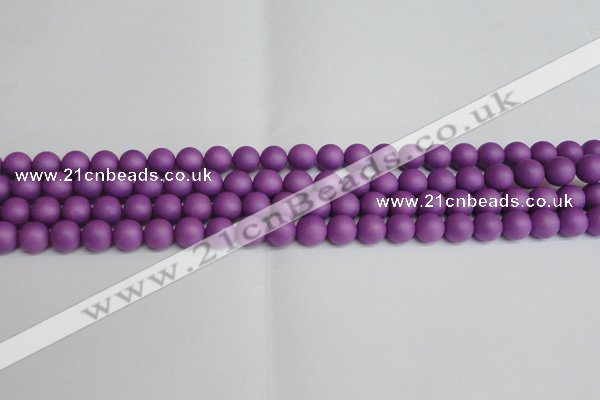 CSB1415 15.5 inches 4mm matte round shell pearl beads wholesale