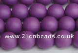 CSB1417 15.5 inches 8mm matte round shell pearl beads wholesale