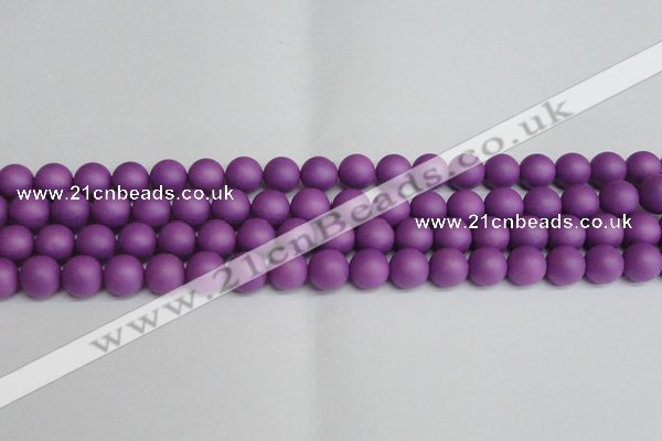 CSB1417 15.5 inches 8mm matte round shell pearl beads wholesale