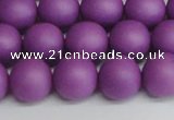 CSB1418 15.5 inches 10mm matte round shell pearl beads wholesale