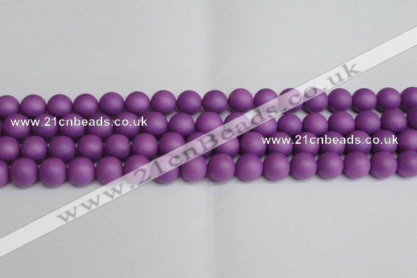 CSB1418 15.5 inches 10mm matte round shell pearl beads wholesale