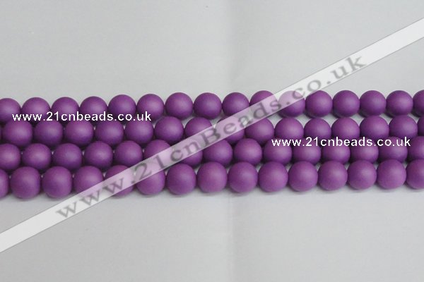 CSB1419 15.5 inches 12mm matte round shell pearl beads wholesale