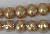 CSB142 15.5 inches 12*15mm – 13*16mm oval shell pearl beads