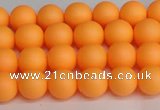 CSB1420 15.5 inches 4mm matte round shell pearl beads wholesale