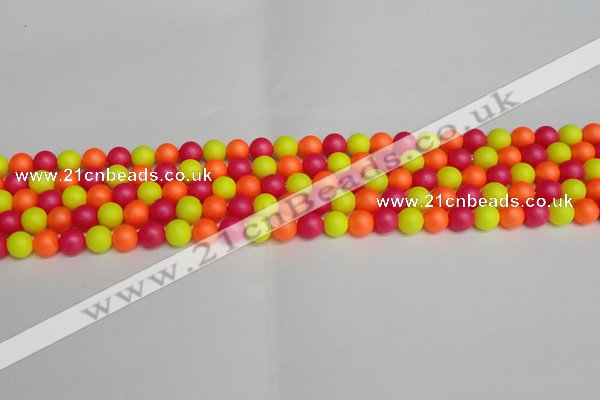 CSB1425 15.5 inches 4mm matte round shell pearl beads wholesale