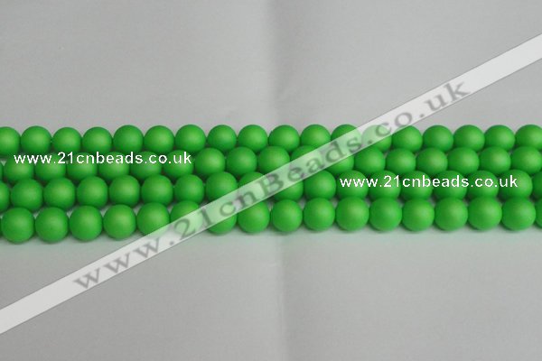 CSB1433 15.5 inches 10mm matte round shell pearl beads wholesale