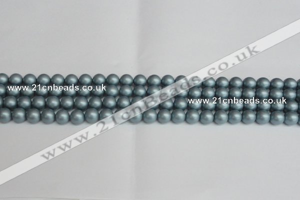 CSB1435 15.5 inches 4mm matte round shell pearl beads wholesale