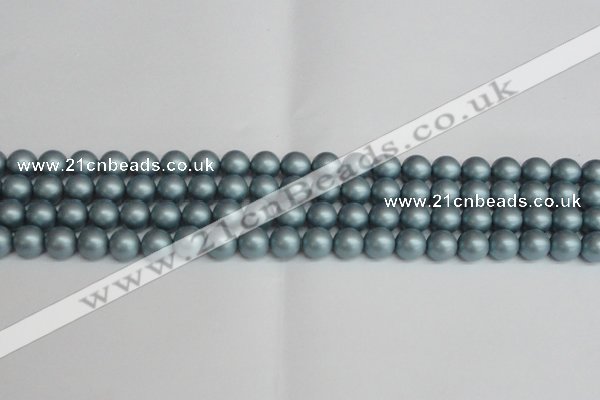 CSB1436 15.5 inches 6mm matte round shell pearl beads wholesale