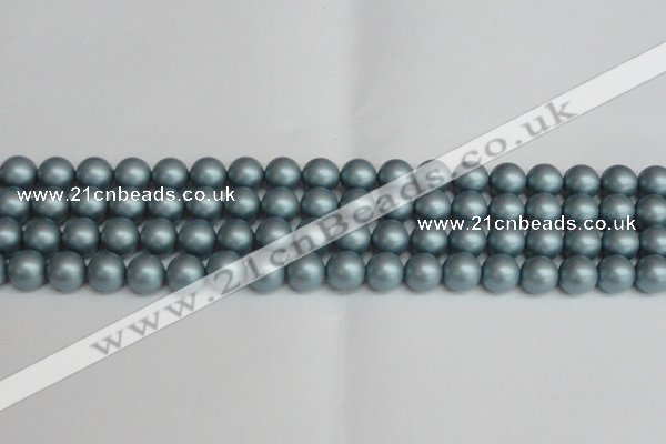 CSB1437 15.5 inches 8mm matte round shell pearl beads wholesale