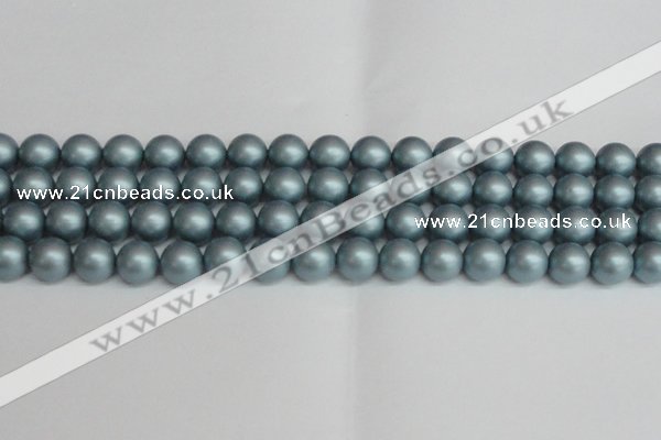 CSB1438 15.5 inches 10mm matte round shell pearl beads wholesale