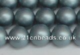 CSB1439 15.5 inches 12mm matte round shell pearl beads wholesale