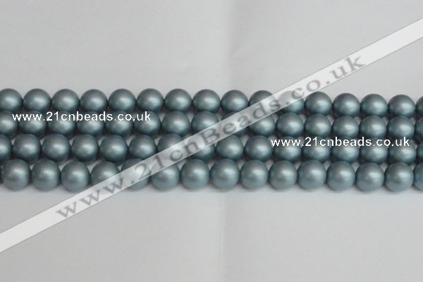 CSB1439 15.5 inches 12mm matte round shell pearl beads wholesale