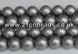 CSB1440 15.5 inches 4mm matte round shell pearl beads wholesale