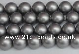CSB1441 15.5 inches 6mm matte round shell pearl beads wholesale