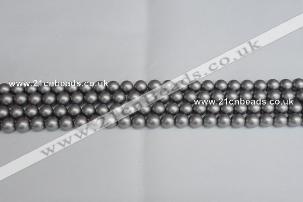 CSB1441 15.5 inches 6mm matte round shell pearl beads wholesale