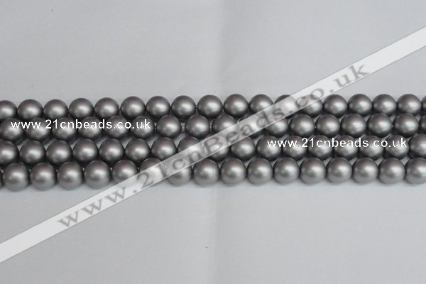 CSB1443 15.5 inches 10mm matte round shell pearl beads wholesale