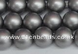 CSB1444 15.5 inches 12mm matte round shell pearl beads wholesale