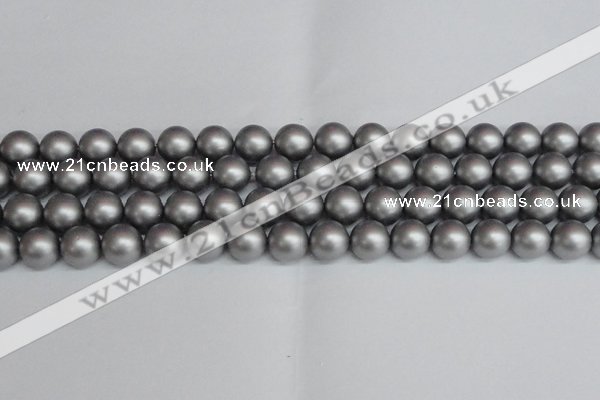 CSB1444 15.5 inches 12mm matte round shell pearl beads wholesale