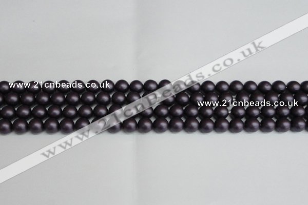 CSB1446 15.5 inches 6mm matte round shell pearl beads wholesale