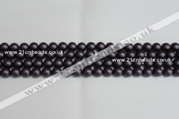 CSB1447 15.5 inches 8mm matte round shell pearl beads wholesale