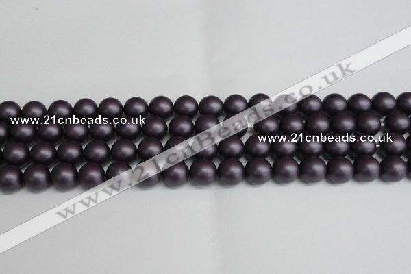 CSB1448 15.5 inches 10mm matte round shell pearl beads wholesale