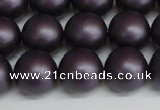 CSB1449 15.5 inches 12mm matte round shell pearl beads wholesale