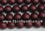 CSB1451 15.5 inches 6mm matte round shell pearl beads wholesale