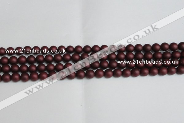 CSB1451 15.5 inches 6mm matte round shell pearl beads wholesale