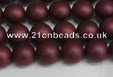 CSB1452 15.5 inches 8mm matte round shell pearl beads wholesale